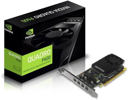 Lenovo PNY Nvidia Quadro P600 2GB GDDR5 4-Port Mini-DisplayPort Graphics Card is Compatible with Mini Tower Form Factor Machines(Renewed) in Kuwait