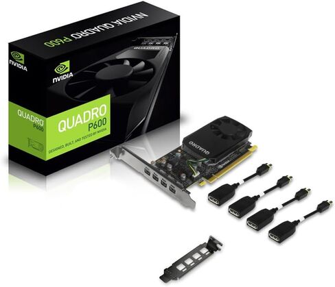 Lenovo PNY Nvidia Quadro P600 2GB GDDR5 4-Port Mini-DisplayPort Graphics Card is Compatible with Mini Tower Form Factor Machines(Renewed) in Kuwait
