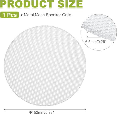 MECCANIXITY Universal 6 Inch Speaker Grills Cover Without Frame, White Metal Speaker Grills Mesh Subwoofer Mesh Cover Guard Protector for Car Home Audio in Saudi Arabia