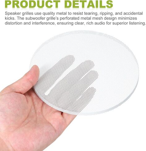 MECCANIXITY Universal 6 Inch Speaker Grills Cover Without Frame, White Metal Speaker Grills Mesh Subwoofer Mesh Cover Guard Protector for Car Home Audio in Saudi Arabia