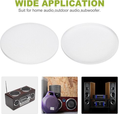 MECCANIXITY Universal 6 Inch Speaker Grills Cover Without Frame, White Metal Speaker Grills Mesh Subwoofer Mesh Cover Guard Protector for Car Home Audio in Saudi Arabia