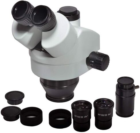 7-45X مجهر ستيريو ثلاثي العينيات رأس Simul-Focal WF10X/20 عدسة موضوعية مساعدة متوافقة مع إصلاح لحام PCB للهاتف (التكبير: 7 45X) (7 45X) in Kuwait