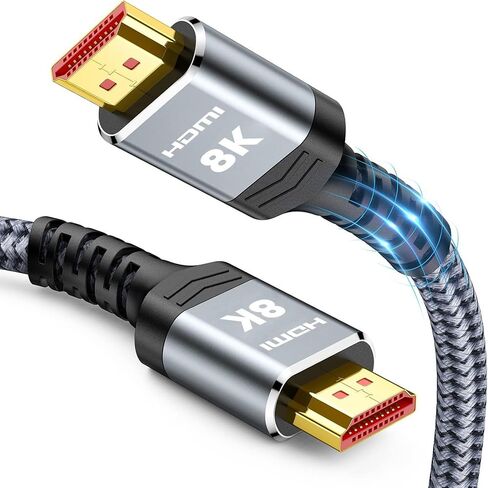 High Speed HDMI Cable 10ft, Braided Nylon Fiber, Ultra HD 8K@60Hz, Compatible with Laptop, Monitor, TV, PC, Gaming Console in Saudi Arabia