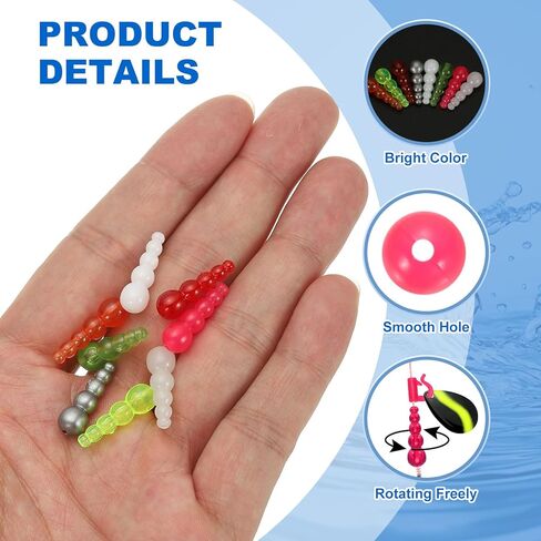 PATIKIL Stacked Fishing Beads, Plastic Fishing Bead Trout Beads Tackle Trout Walleye Spinner Rig Lure Making Supplies in Kuwait