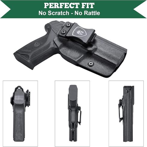 Ruger Security 9 Holster, IWB Kydex Holster Fit: Ruger Security 9 / Security 9 Compact Pistol, Inside Waistband Concealed Appendix Carry Holster, Adj. Cant & Posi-Click Retention in Saudi Arabia