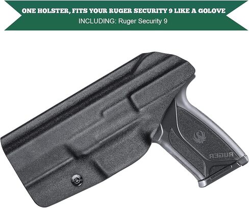 Ruger Security 9 Holster, IWB Kydex Holster Fit: Ruger Security 9 / Security 9 Compact Pistol, Inside Waistband Concealed Appendix Carry Holster, Adj. Cant & Posi-Click Retention in Saudi Arabia