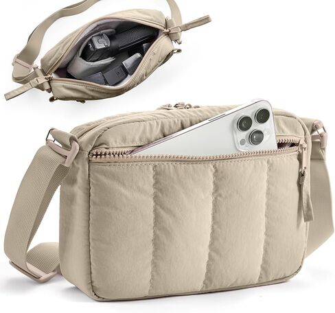 Soft Pistol Case for Women, Waist & Crossbody Concealed Carry Purse Gun Bag with Detachable Holster, Quilted Padded Handgun Pouch, Small Range Bag with Lockable Zipper for Handguns in Saudi Arabia