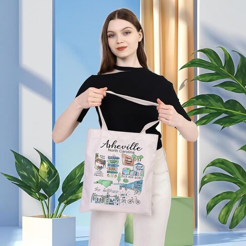 WSNANG Asheville North Carolina Tote Bag North Carolina Vacation Gift North Carolina Blue Ridge Mountains Reusable Bag (Carolina TB) in Saudi Arabia