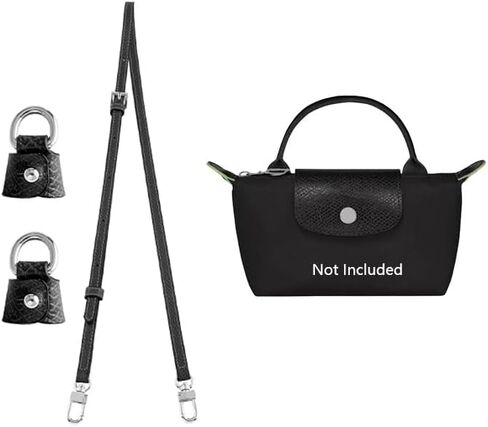 مجموعة حزام Senten Presh for Longchamp: استبدال الجلود لحقيبة Long Champ Mini ، وحزام محفظة ، بني مع قفل الذهب ، 0.47 "عريض × 3'1" إلى 4'1 "طويل in Saudi Arabia