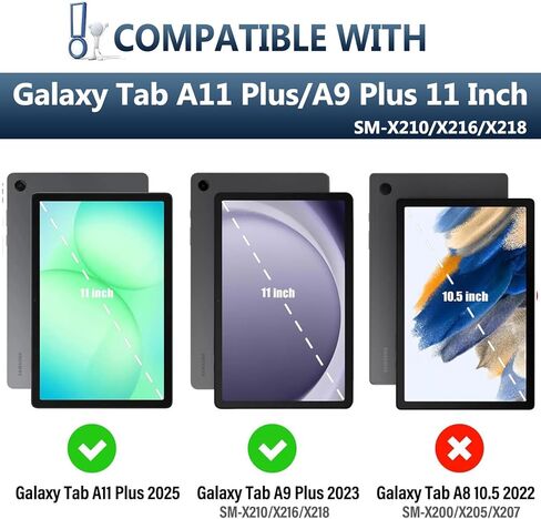 Backlit Keyboard Case for Galaxy Tab A11+ Plus/A9+ Plus 5G 11 Inch 2025/2023 with Screen Protector, Wineecy 7 Colors Light Detachable Wireless Keyboard PU Leather Folio Case for 11" Tab A11+/A9+ in Saudi Arabia