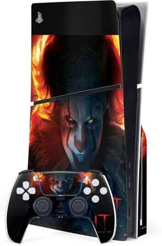 ملصق Skinit المخصص للألعاب متوافق مع حزمة أقراص PS5 النحيفة - تصميم Warner Bros IT Volume 2 It Chapter 2 المرخص رسميًا in Saudi Arabia