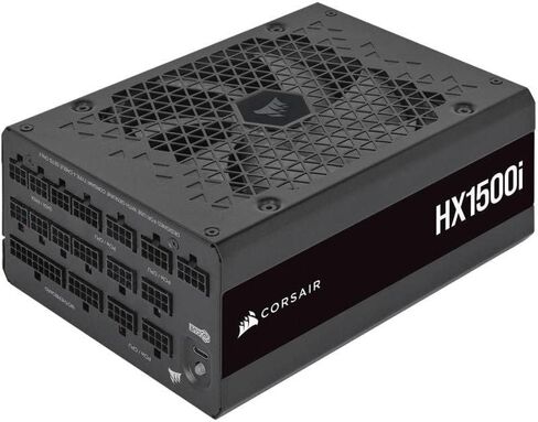 مصدر طاقة رقمي ATX معياري بالكامل HX1500i من Corsair (ثلاثة موصلات EPS12V، مروحة تحمل ديناميكية سائلة 140 مم، وضع صفر دورة في الدقيقة، كفاءة 80 بلس البلاتينية) أسود in Kuwait