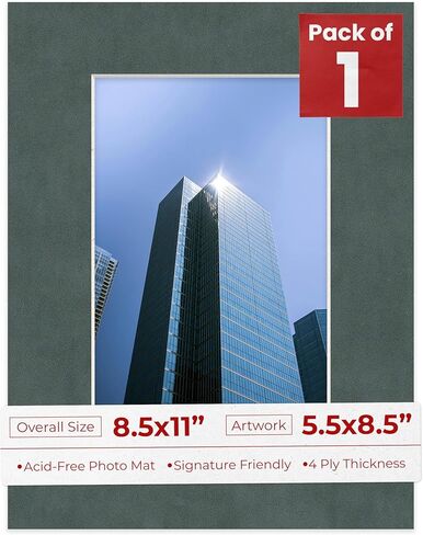 8.5x11 Mat for 5.5x8.5 Photo - Precut Textured White Picture Matboard for Frames Measuring 8.5 x 11 Inches - Bevel Cut Matte to Display Art Measuring 5.5 x 8.5 Inches - Acid Free Pack of TEN MATS in Saudi Arabia