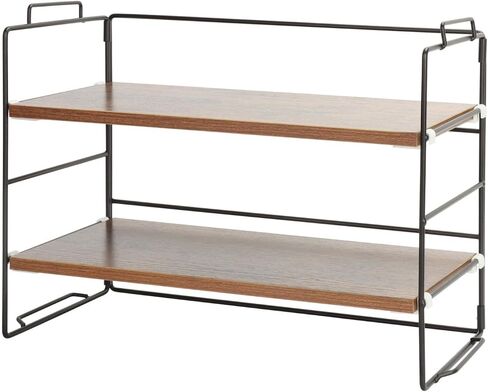 KATHY&BOB Wood Desk Shelf Organizer, 2-Tier Desktop Supplies Storage Rack, Adjustable Stackable Desk Shelf for Office, Kitchen, Bathroom, 15.75"*12.2"*7.87" (2 Sets) in Saudi Arabia