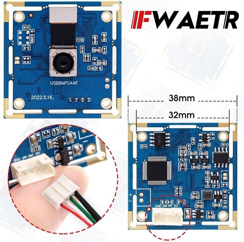 Autofocus USB Camera 8MP 4K Camera Module with 72° Distortion Free Lens,Plug and Play UVC USB2.0 for PC Computer,Compatible with Windows Linux,Ideal for Industrial Security Video Surveillance in Saudi Arabia