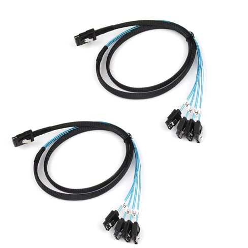 2 قطعة كابل عكسي صغير SAS 36Pin SFF-8087 ذكر إلى 4 كابل أنثى SATA 7Pin، كابل SAS صغير (الهدف) إلى 4 كابل SATA (المضيف) in Saudi Arabia