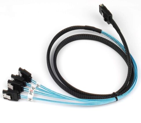 2 قطعة كابل عكسي صغير SAS 36Pin SFF-8087 ذكر إلى 4 كابل أنثى SATA 7Pin، كابل SAS صغير (الهدف) إلى 4 كابل SATA (المضيف) in Saudi Arabia