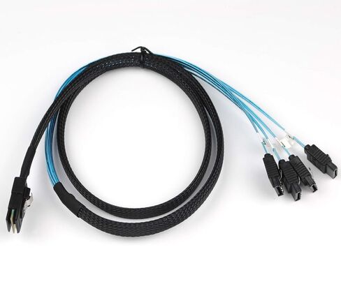 2 قطعة كابل عكسي صغير SAS 36Pin SFF-8087 ذكر إلى 4 كابل أنثى SATA 7Pin، كابل SAS صغير (الهدف) إلى 4 كابل SATA (المضيف) in Saudi Arabia