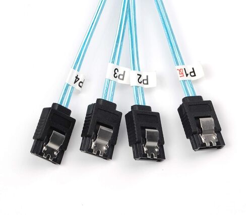 2 قطعة كابل عكسي صغير SAS 36Pin SFF-8087 ذكر إلى 4 كابل أنثى SATA 7Pin، كابل SAS صغير (الهدف) إلى 4 كابل SATA (المضيف) in Saudi Arabia