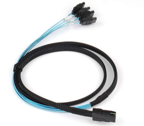 2 قطعة كابل عكسي صغير SAS 36Pin SFF-8087 ذكر إلى 4 كابل أنثى SATA 7Pin، كابل SAS صغير (الهدف) إلى 4 كابل SATA (المضيف) in Saudi Arabia