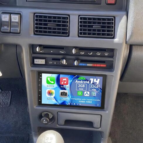 راديو ترقية ستيريو للسيارة Android 14 Double Din لسيارة Toyota Corolla 1988-1992، 2G+32G 7 بوصة شاشة لمس مع تشغيل لاسلكي Android Auto GPS WiFi Bluetooth RDS DSP SWC Mirrorlink Mic كاميرا احتياطية in Kuwait