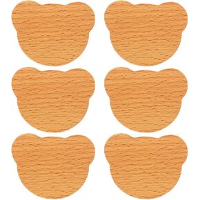 HOMSFOU 6pcs Bear Wooden Dresser Knobs Handmade Cartoon Handles for Furniture Easy Installation Smooth for Cabinets Wardrobes in Saudi Arabia