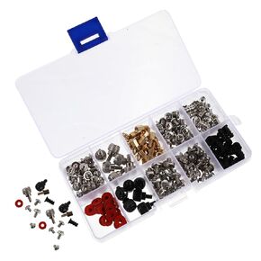 TEHAUX 228pcs مجموعة متنوعة من براغي الكمبيوتر ومسامير تثبيت اللوحة الأم ومواجهات القرص الصلب لحالة الكمبيوتر الشخصي وإصلاح الأجهزة الإلكترونية للكمبيوتر المحمول DIY in Kuwait