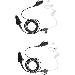 سماعة أذن مع ميكروفون PTT متوافقة مع كينوود NX-200 NX-210 NX-3300 TK-3180 NX5200 TK-390 NX-5300-K2 NX-300 P25 ​​K2 VP6000 جهاز اتصال لاسلكي ثنائي الاتجاه سلكين مع أنبوب صوتي، قطعتان in Kuwait