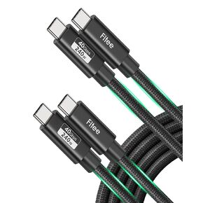 Fitee USB4 Cable for Thunderbolt 4 Cable [2 Pack 5FT], 40Gbps Data Sync, 8K/6K@60Hz, 4K@144Hz, PD3.1 240W Charging, USB C Thunderbolt Cable for iPhone 17, MacBook Pro, PSSD, Display, Docking, Monitor in Saudi Arabia