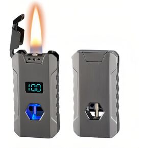 ولاعة لهب ناعمة من الكيروسين الذكية، مع أربع طرق إشعال (الصوت/الجاذبية/تدفق الهواء/الصنبور)، ومستوى البطارية وعرض عدد الإشعال، ولاعات USB-C قابلة لإعادة الشحن وقابلة لإعادة التعبئة (الوقود غير متضمن) in Kuwait