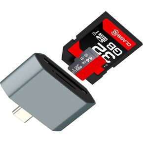 SD Card Reader for Iphone 17 16 15 Pro Max(2in1)USB C to Micro SD TF Adapter Type C Plug Camera Memory for Apple Android Computer for Ipad Compatible with Samsung Phone Macbook Fast Transfer converter in Saudi Arabia