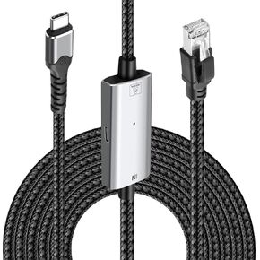MEIRIYFA USB Type C to Ethernet Adapter Cable Type-C to RJ45 Cord with USB-C Female 100W PD Fast Charging,Gigabit 1000Mbps LAN Network Internet and Charging 2 in 1 for Laptop, PC,Phone -6.56FT in Saudi Arabia