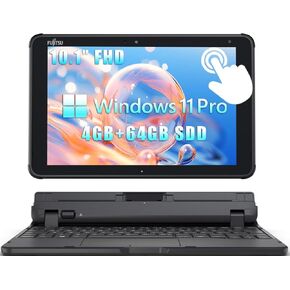 Fujitsu Tablet Stylistic Q5010 2 in 1 Touchscreen Laptop, 10.1" FHD Tablet, Intel Celeron N4020, 4GB RAM, 64GB SSD, 2 Camera, Type-C, Japanese Keyboard, Windows 11 Pro (Renewed) in Kuwait