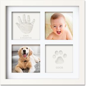 Baby Hand and Footprint Kit - Baby Footprint Kit, Baby Girl Gifts, Baby Boy Gifts, Baby Registry Search, Baby Hand & Footprint Makers, Newborn Baby Handprint Footprint Keepsake Frame (Alpine White) in Kuwait