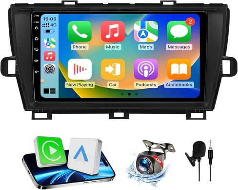 راديو ستيريو للسيارة يعمل بنظام Android 13 متوافق مع Toyota Prius 2010 2011 2012 2013 2014 2015 Carplay Android Auto، وحدة رأس تعمل باللمس مقاس 9 بوصات بلوتوث GPS SWC RCA كاميرا خلفية in Kuwait