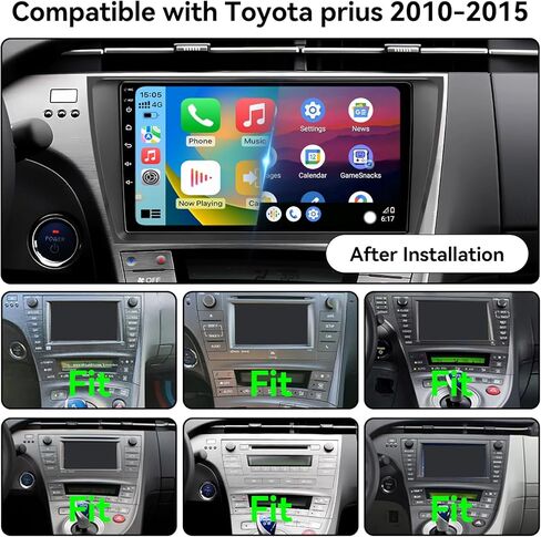 راديو ستيريو للسيارة يعمل بنظام Android 13 متوافق مع Toyota Prius 2010 2011 2012 2013 2014 2015 Carplay Android Auto، وحدة رأس تعمل باللمس مقاس 9 بوصات بلوتوث GPS SWC RCA كاميرا خلفية in Kuwait