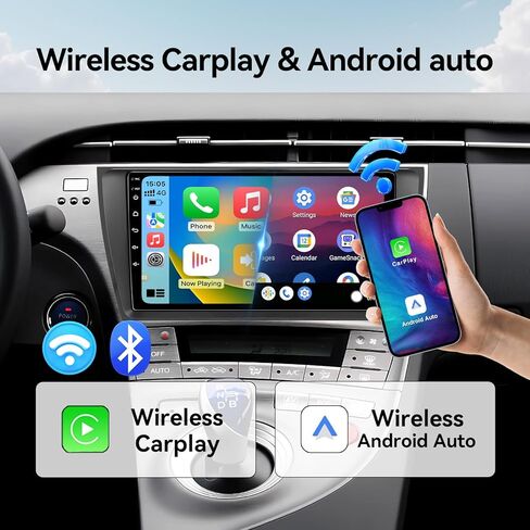 راديو ستيريو للسيارة يعمل بنظام Android 13 متوافق مع Toyota Prius 2010 2011 2012 2013 2014 2015 Carplay Android Auto، وحدة رأس تعمل باللمس مقاس 9 بوصات بلوتوث GPS SWC RCA كاميرا خلفية in Kuwait