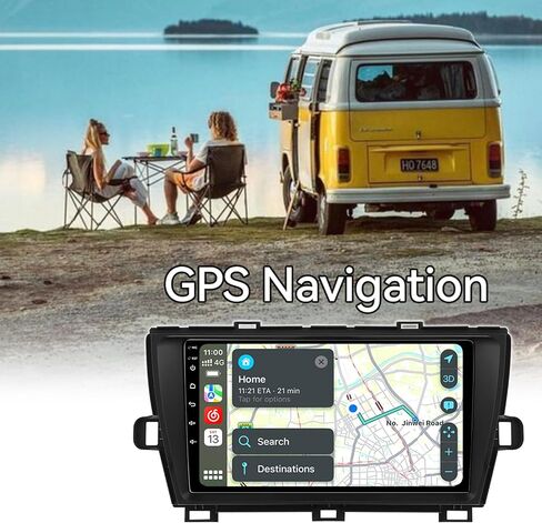 راديو ستيريو للسيارة يعمل بنظام Android 13 متوافق مع Toyota Prius 2010 2011 2012 2013 2014 2015 Carplay Android Auto، وحدة رأس تعمل باللمس مقاس 9 بوصات بلوتوث GPS SWC RCA كاميرا خلفية in Kuwait