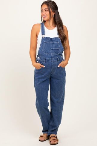 PinkBlush Wash Rolled Cuff Maternity Overalls in Saudi Arabia