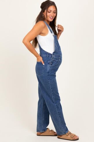 PinkBlush Wash Rolled Cuff Maternity Overalls in Saudi Arabia