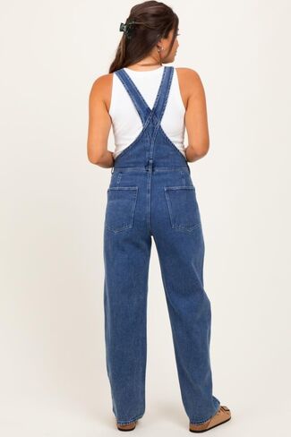 PinkBlush Wash Rolled Cuff Maternity Overalls in Saudi Arabia