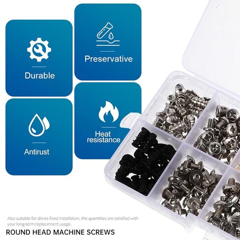 TEHAUX 228pcs مجموعة متنوعة من براغي الكمبيوتر ومسامير تثبيت اللوحة الأم ومواجهات القرص الصلب لحالة الكمبيوتر الشخصي وإصلاح الأجهزة الإلكترونية للكمبيوتر المحمول DIY in Kuwait