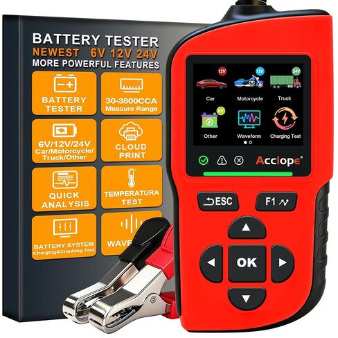BT90 PRO 2-360Ah Battery Tester with Cloud Printing, 30-3800 CCA, 6V/12V/24V Digital Analyzer, SOH/SOC/Volt/Res/Cranking&Charging Test, Real‑Time Ambient Temp, AGM/EFB/Gel/Li in Saudi Arabia