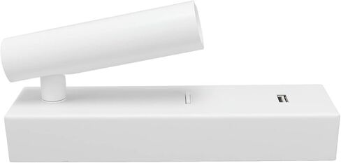مصباح جداري LED مثبت على الحائط بزاوية قابلة للتعديل مع مخرج USB مصباح بجانب السرير قابل للدوران للمنزل والمكتب وسبائك الألومنيوم باللون الأبيض 20 سم (ضوء دافئ) in Kuwait