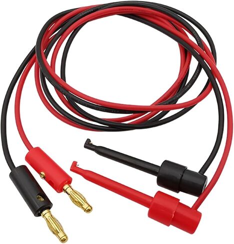 1Pair Red Black 4mm Banana to Hook Clip Test Leads Wire Connector in Saudi Arabia
