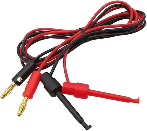 1Pair Red Black 4mm Banana to Hook Clip Test Leads Wire Connector in Saudi Arabia
