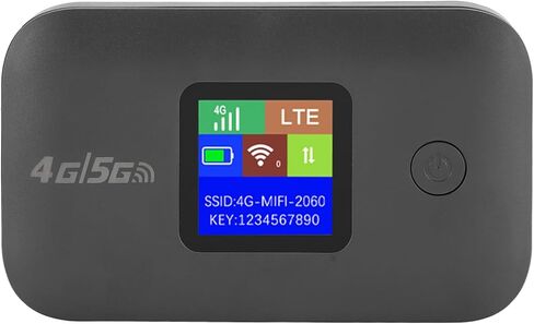 نقطة اتصال واي فاي محمولة 4G LTE، نقطة اتصال واي فاي محمولة بسرعة 300 ميجابت في الثانية مع فتحة بطاقة SIM وشاشة ملونة، تدعم سفر 810 مستخدمًا للتخييم (الإصدار الأوروبي) in Kuwait