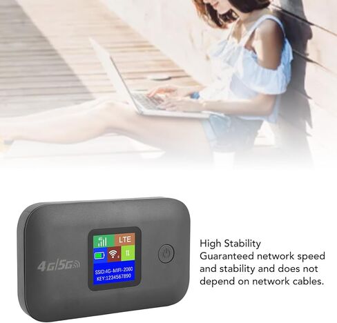 4G LTE Mobile WiFi Hotspot, 300Mbps Portable WiFi Hotspot with SIM Card Slot & Color Screen, Supports 810 Users Travel for Camping (European Version) in Saudi Arabia