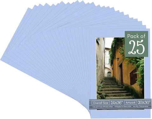 CountryArtHouse Aged Oak Acid Free 24x36 Picture Frame Mats with White Core Bevel Cut for 20x30 Pictures - Fits 24x36 Frame - One Mat - With Bag & Backing in Saudi Arabia