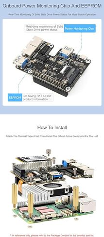 PCIe to USB 3.2 Gen1 / 2.5G ETH/M.2 NVMe Adapter HAT+ for Raspberry Pi 5 Supports NVMe Protocol M.2 Solid State Drive, Expands 2-ch USB 3.2 Ports and 2-ch Ethernet Ports @XYGStudy in Saudi Arabia